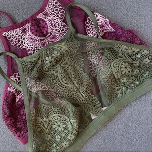 Victoria’s Secret high neck lace bralettes
